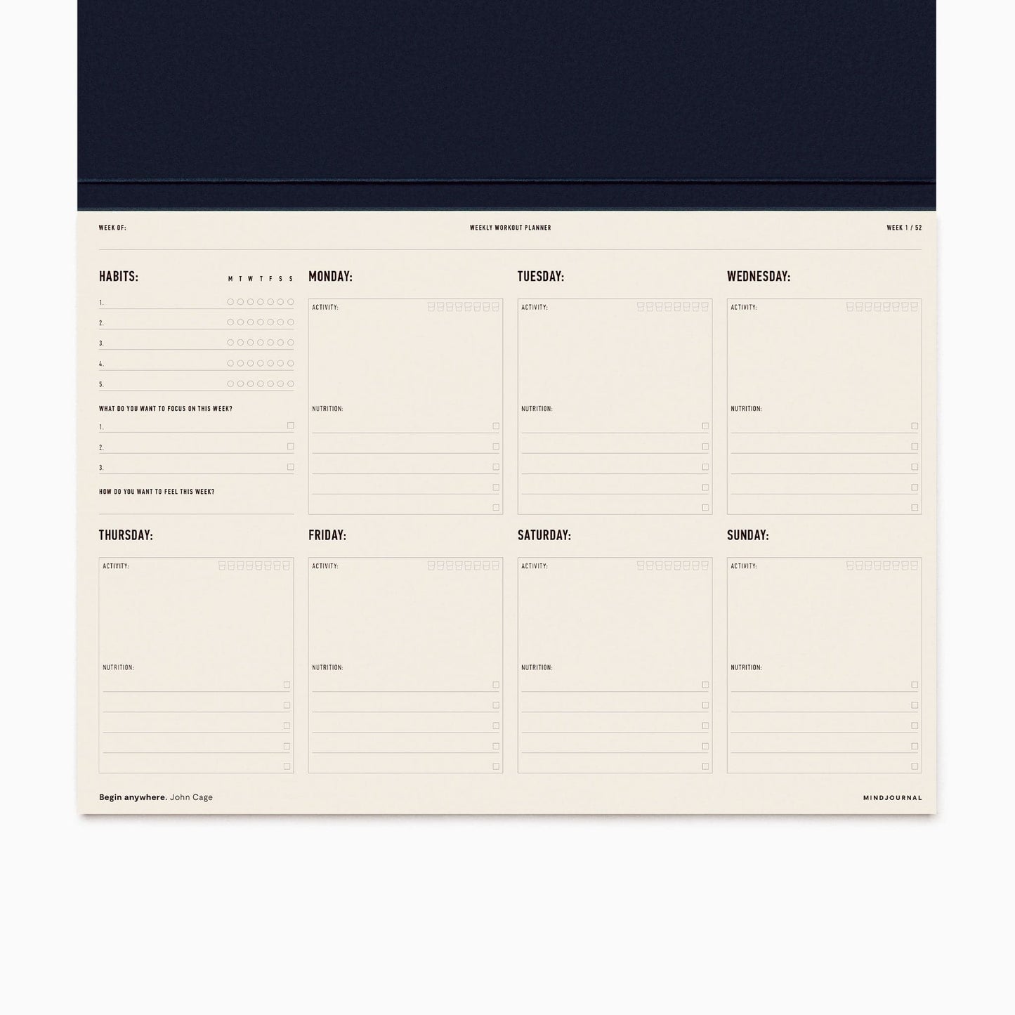 Weekly Workout Planner - MindJournal