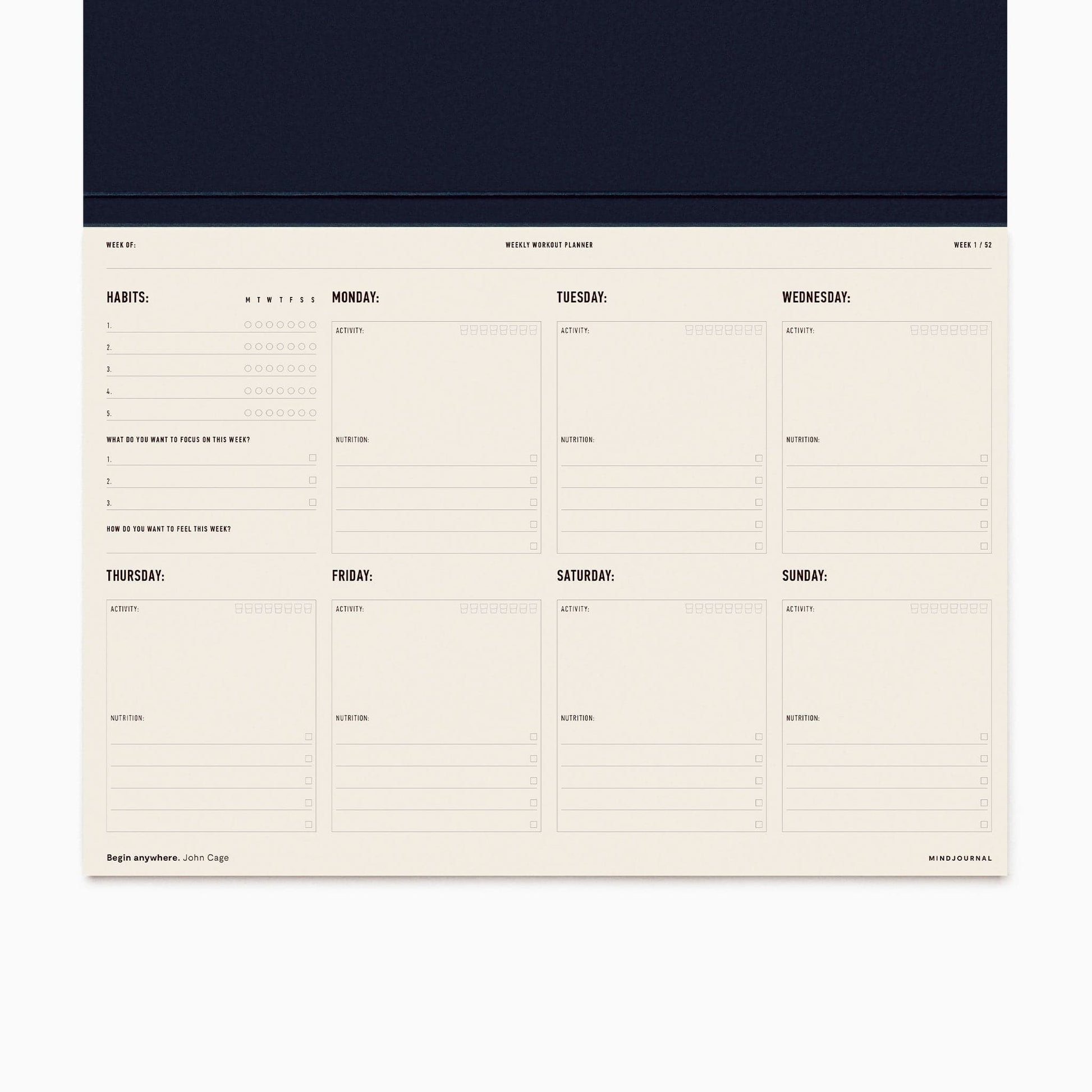 Weekly Workout Planner - MindJournal